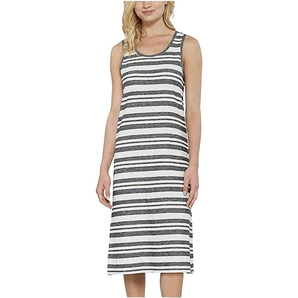 MATTY M NWT Stripe Charcoal Tank Midi Dress Size Medium